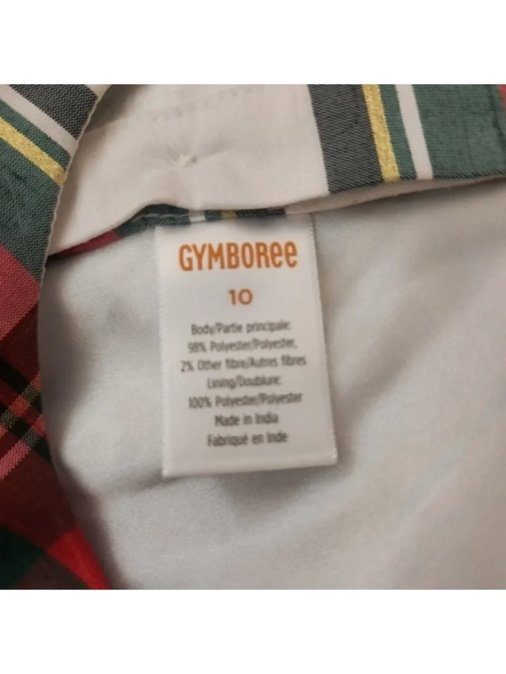 Gymboree Girls Size 10 Red Green Plaid Holiday Christmas Dress Gold Metallic NWT